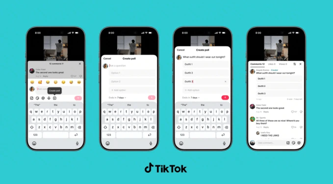 Mẫu thăm dò ý kiến xuất hiện trong bình luận TikTok