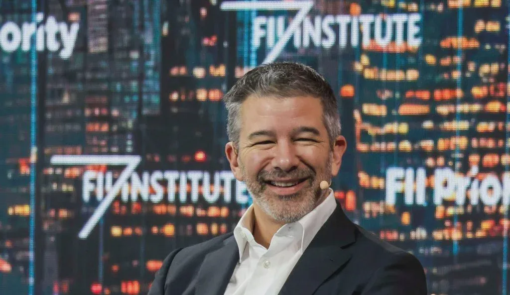 Travis Kalanick phát biểu tại một sự kiện công nghệ