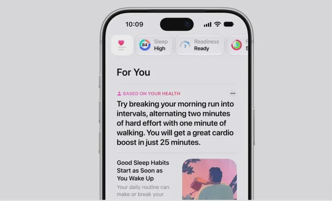 Giao diện mới của ứng dụng Sức khỏe trên iPhone
