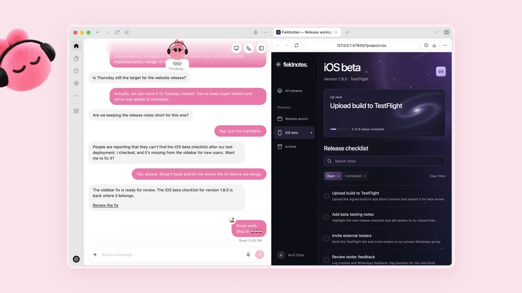 Giao diện OpenAI Dots theo dõi công việc đang xử lý