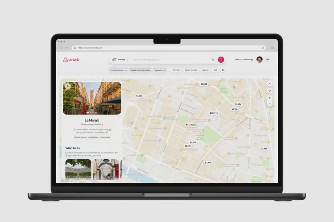 Bản đồ Airbnb hiển thị chuyến đi từ các kết nối của người dùng