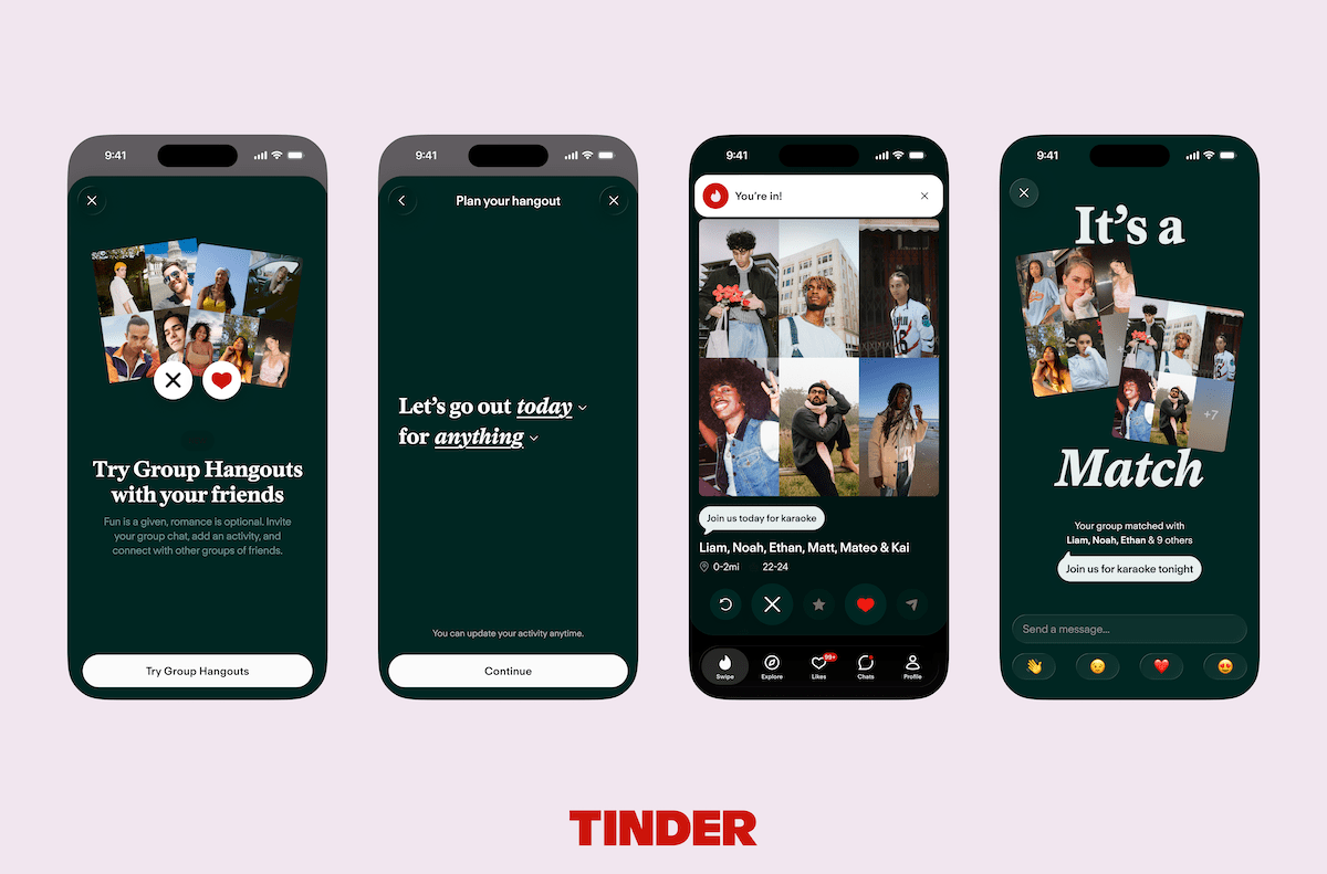 Tinder ra mắt Tụ họp nhóm cho hẹn hò ngoài đời