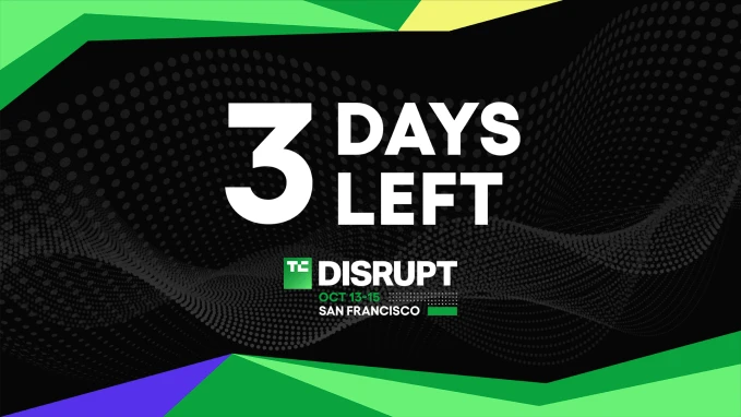 Hình thông báo còn ba ngày tới TechCrunch Disrupt 2026