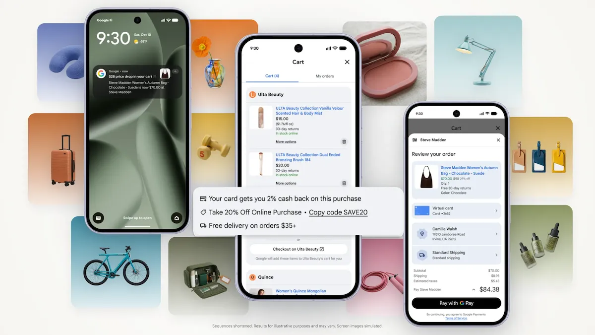 Giao diện Universal Cart tổng hợp sản phẩm mua sắm trên Google