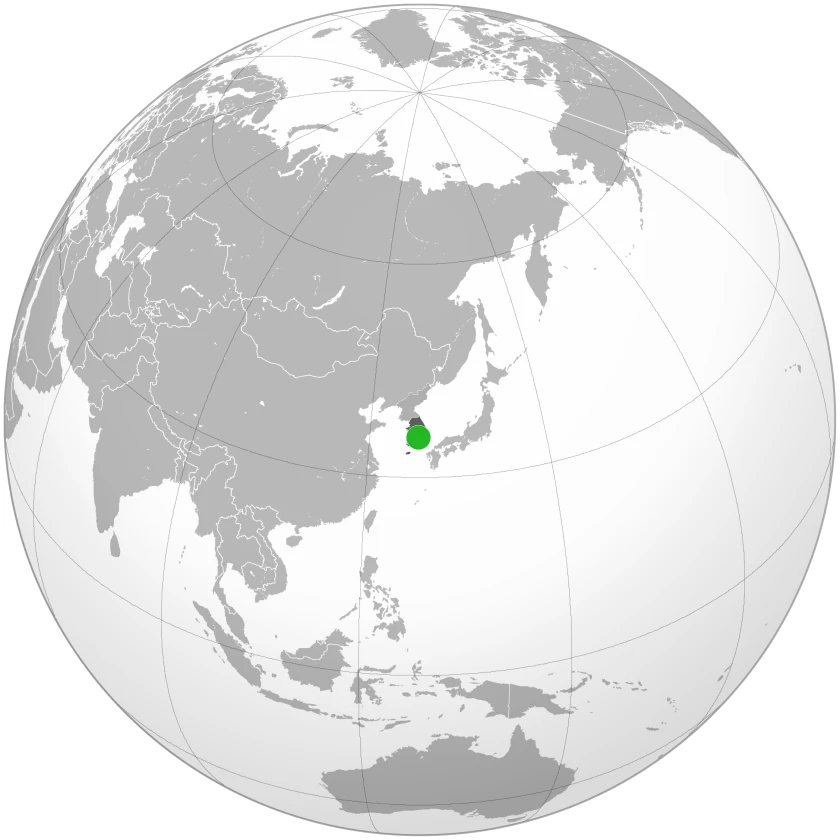 Vị trí Pyeongtaek, Hàn Quốc trên bản đồ địa cầu