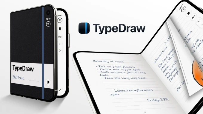 TypeDraw hiển thị cuốn sổ tay ảo trên iPhone Duo